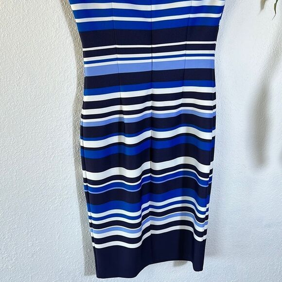 Vince Camuto Elegant Striped Blue Dress - Picture 9 of 9